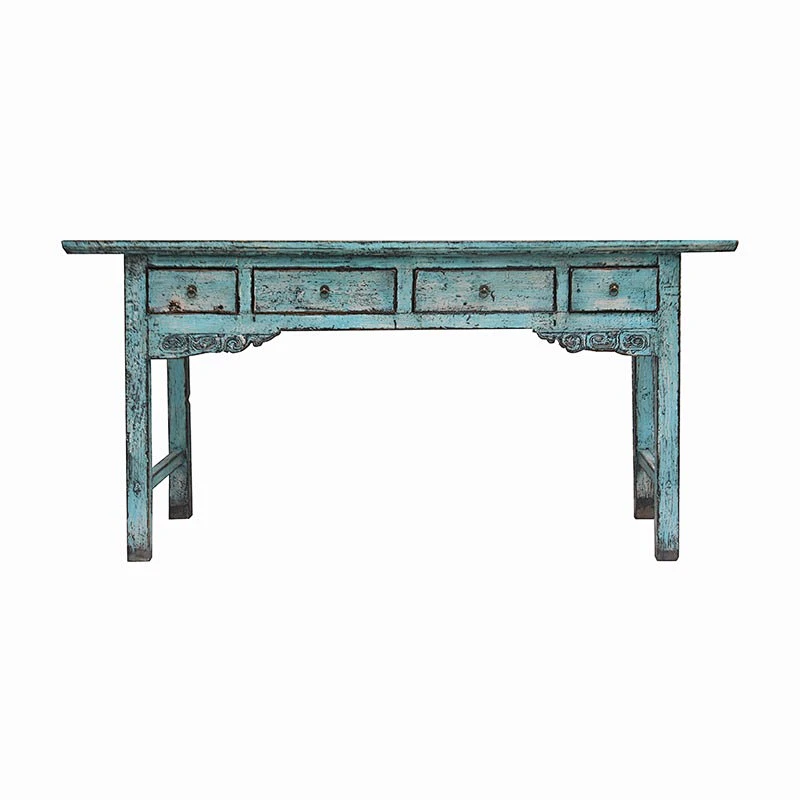 recycle pine wood antique chinese 4 drawer table