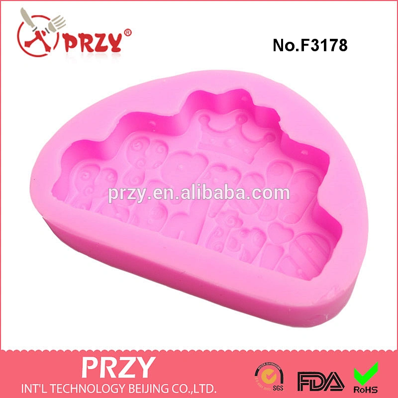 F3178 English Happy birthday candles handmade soap silicone mold plaster mold
