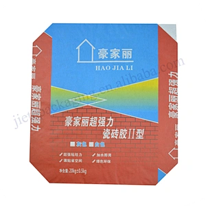 Customized stand up multilayer kraft paper 20kg cement packaging bag for mortar,tile adhesive,asphalt