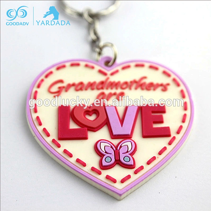 Guangzhou custom sorft plastic keyrings souvenir keychain 3d rubber keyring