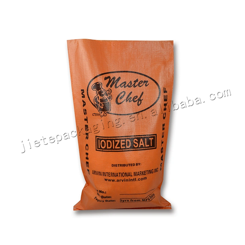 Design printing cheap pp woven iodized salt packing bag