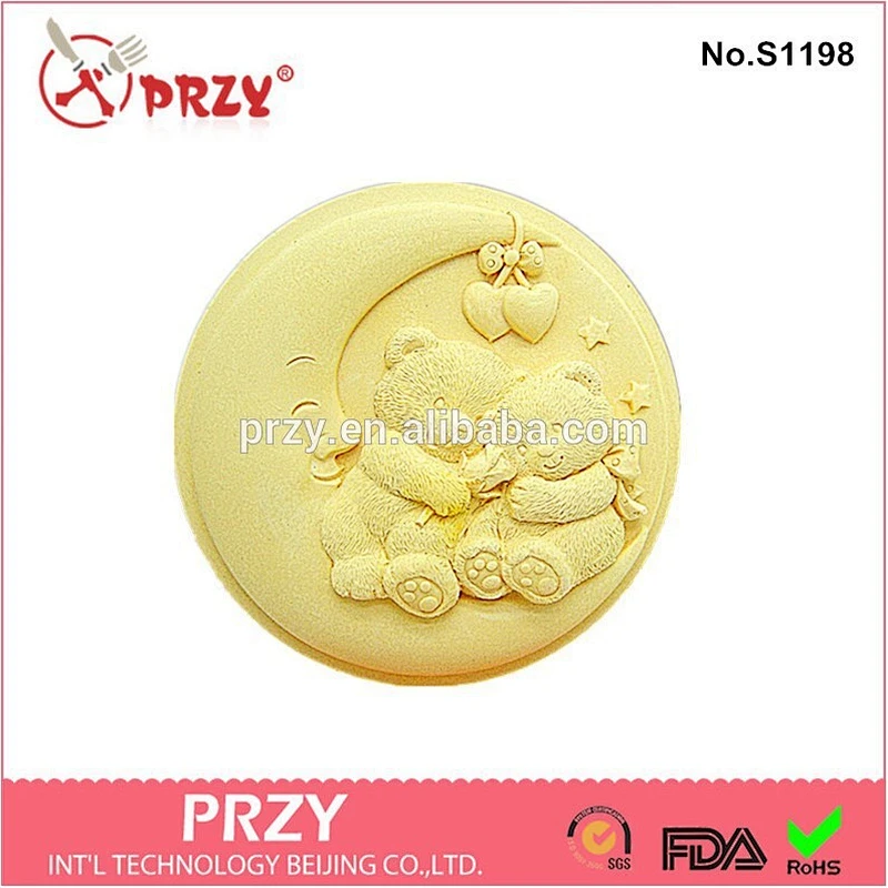 Silicone Moon Bear Soap Mold Handmade