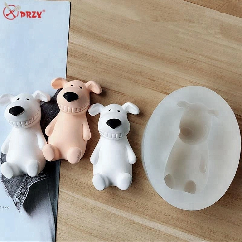 2018 new Cute barking dog soap mould plaster car mold aroma moulds puppy silicone candle molds
