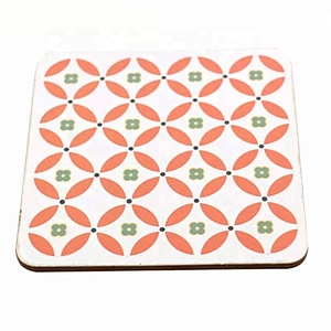 Promotional printing cork backed drink coasters MDF wooden craft coasters