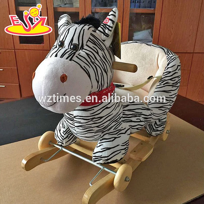2018 New design baby wooden rocking horse elephant new design kids wooden rocking horse elephant with music W16D101