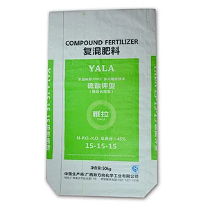 Customized wholesale green woven bag 50 kg for agricultural fertilizer use
