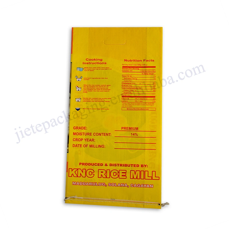White plastic packaging sack 10 kg pp woven rice bag export Singapore