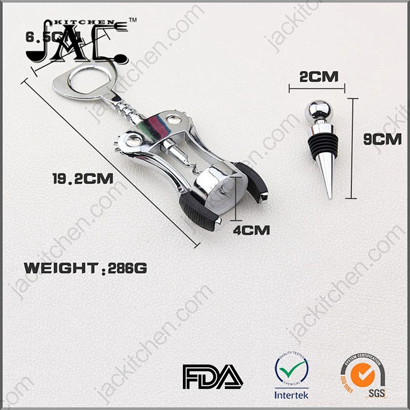 Hot Selling Stainless Steel Luxury Wine Stopper Corkscrew Set