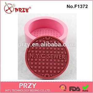 Eco-friendly fondant Manhole Cover Industrial Steampunk resin silicone cake mold