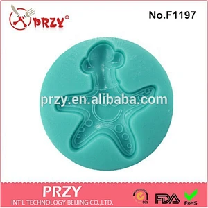 Fondant starfish silicone mold for cake