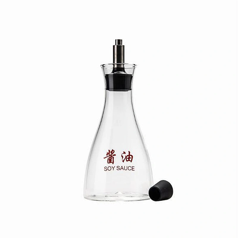 250ml clear plastic cover glass bottle bbq sauce bottle soy sauce bottle with plastic cap