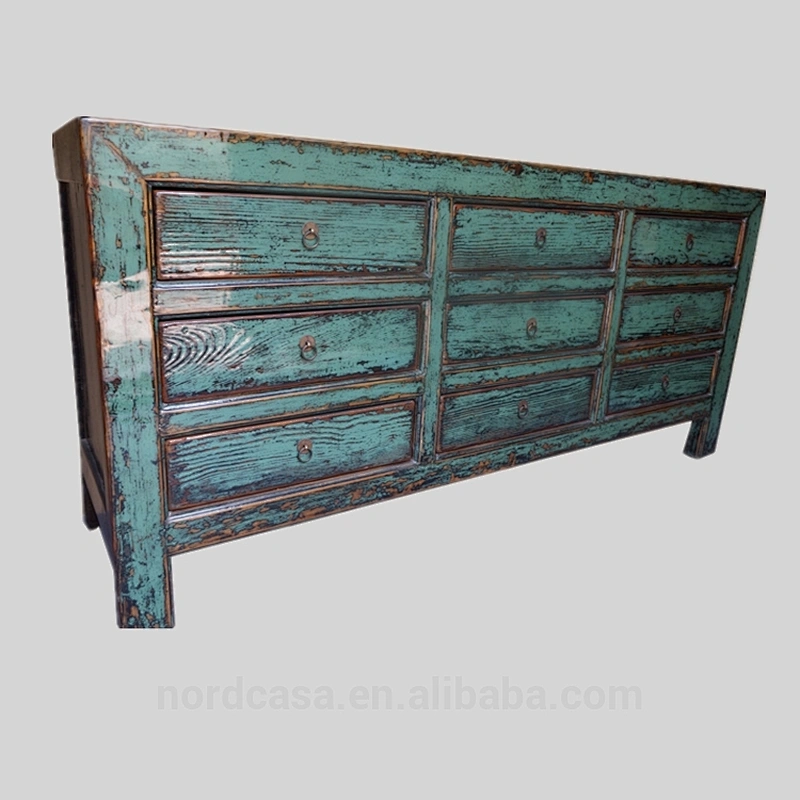 Vintage Antique Furniture blue Oriental Buffet
