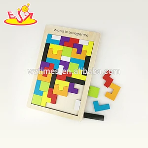 2018 wholesale baby toy wooden tetris intelligence kids toy wooden tetris popular children toy wooden tetris W13A102