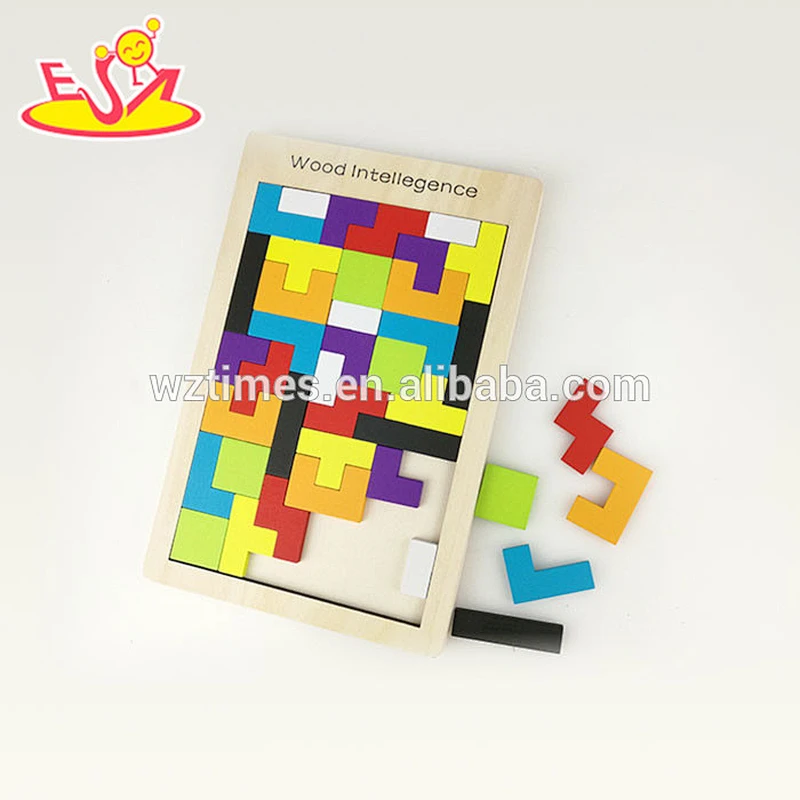 2018 wholesale baby toy wooden tetris intelligence kids toy wooden tetris popular children toy wooden tetris W13A102