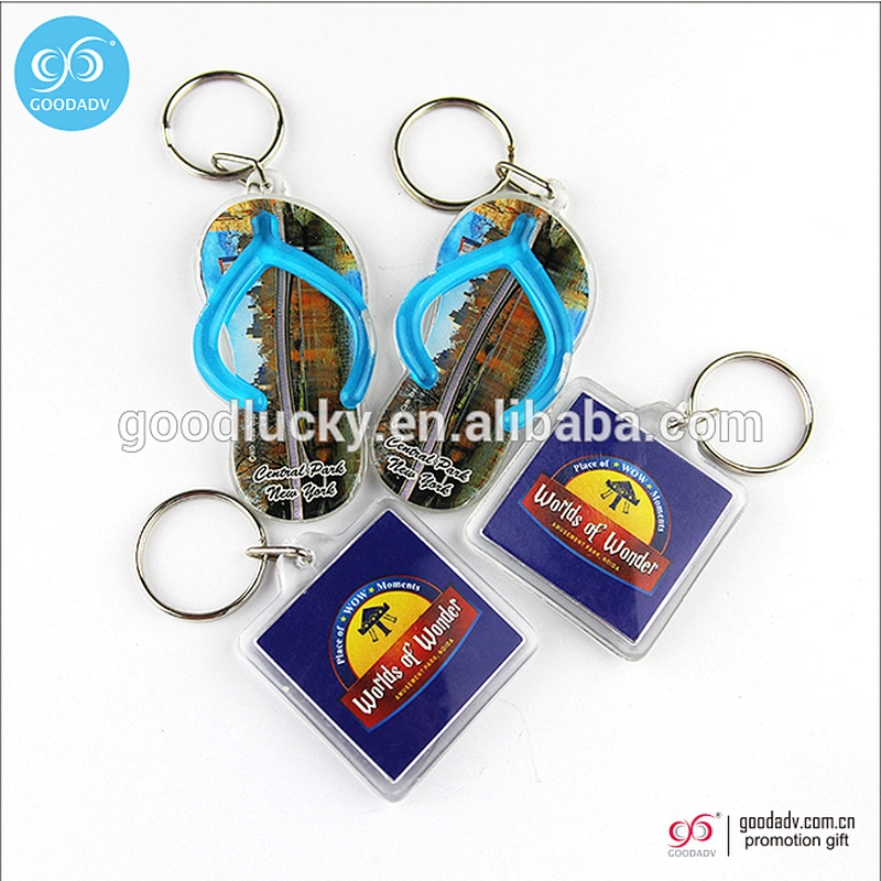 OEM factory promotional gifts plastic keychains tag acrylic blank photo key chains