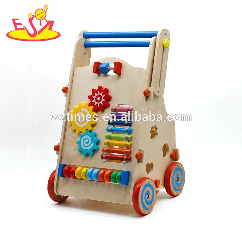 wholesale hot sale kids wooden outdoor baby walker funny children wooden outdoor baby walker W16E053