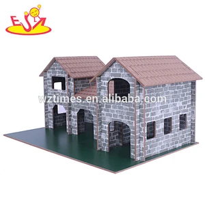 wholesale new fashion children wooden play house hot sale wooden play house W06A124