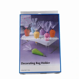 White Decorating Icing Cake Bag Holder Plastic Pastry Silicone Feet Organizer Durable
