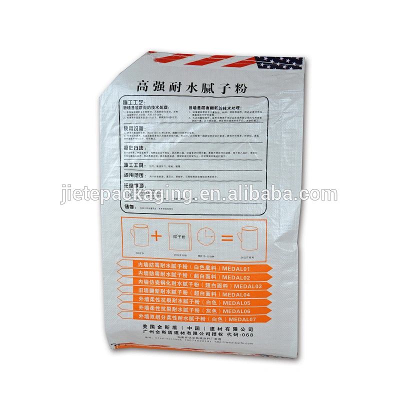 Customized bopp laminated white pp woven cement bag plastic dry mortar bag