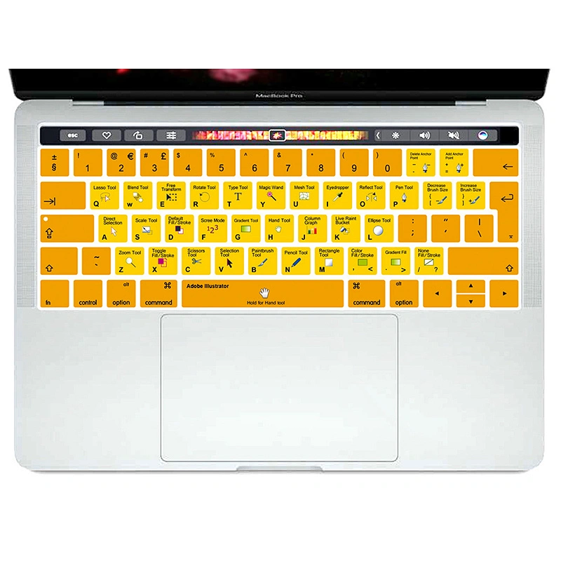 China Wholesale Market custom keyboard skin Illustrator AI Flexible TPU keyboard cover For Macbook Pro Touch Bar 13 15