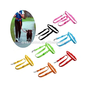 Adjustable Hands Free Leash Dog Pet Lead Waist Belt For Jogging Walking Running