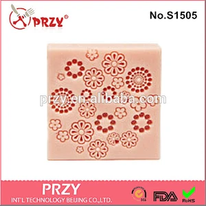 square with flower silicone soap mold