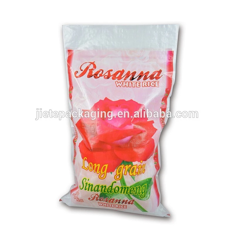 15kg 25kg 50kg printing rose red PP woven bag for packing rice