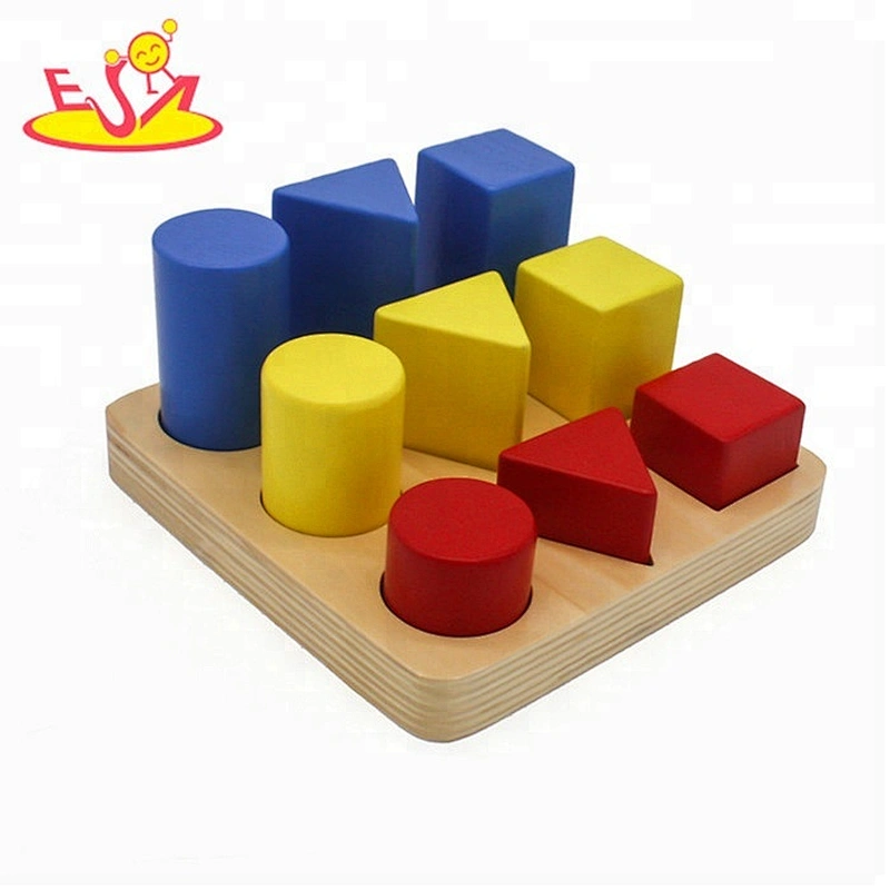 High quality baby teaching aids wooden montessori cylinder blocks for 3+ ages W14G007