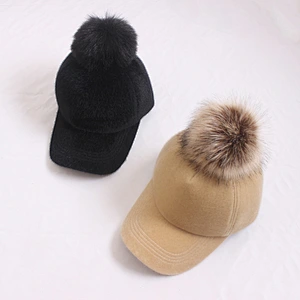 2019 Newest custom baseball pom pom hat suede baseball cap