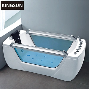 Bathroom Ware in Foshan Factory Custom Big Sizes 1.8M Freestanding Acrylic Single Whirlpool Tub K-8932