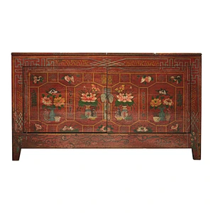wholesale chinese antique lacquered reproductionwooden lobby sideboard mongolian living room furniture
