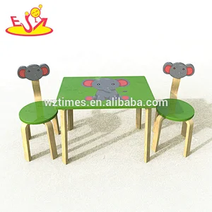 2018 New Original Design youth table and chairs wooden kids table and 2 chairs for dinning W08G245
