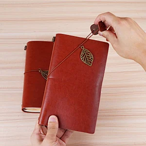Fashion Vintage Decor Leather Six ring loose leaf clasp Notebook imitation leather Cover Travel Journal Book