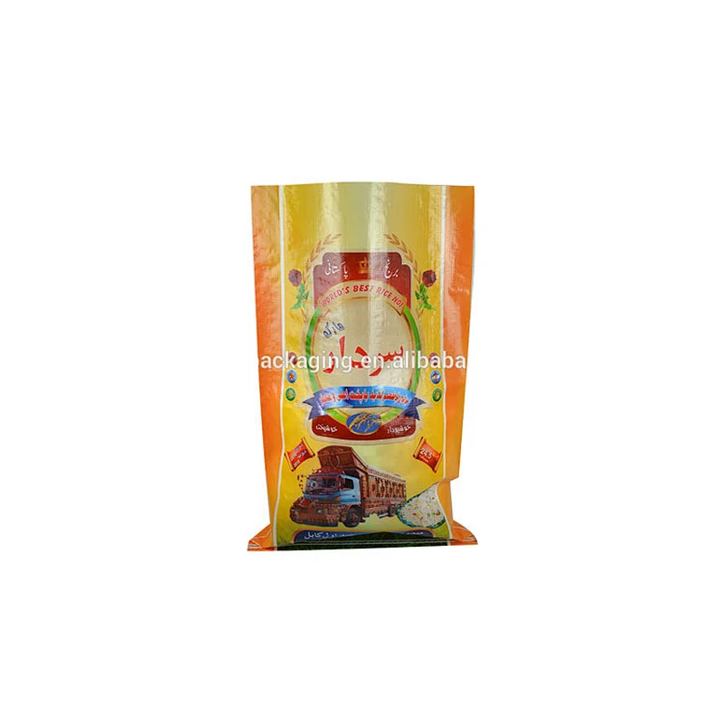 Customized transparent plastic design printing cheap bopp laminated pp rice 25kg bag