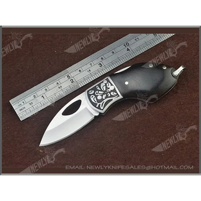 Hot Selling Blackening Blade 420 Blue Tactical Pocket Knife