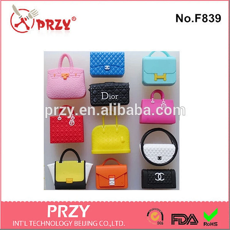 F839 2016 famous bag silicone mold for fondant/Cake decoration silicone mold