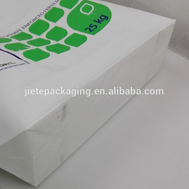 25kg square bottom opp laminated and printed pp woven fertilizer blank bag