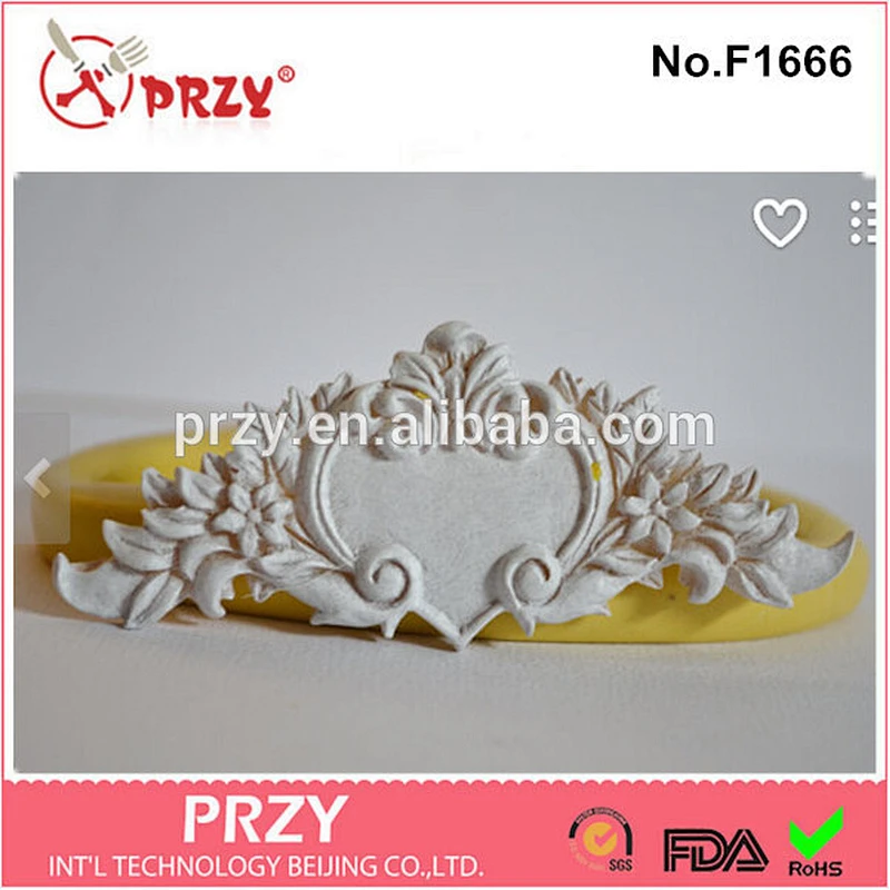 F1666 Hot sale Eco-friendly silicone flower mirror cake/fondant/chocolate mold