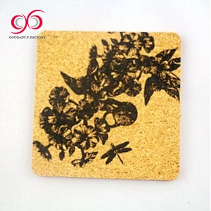 Promotion high quality printed paper coasters pvc gift box boxed soft wood cup coaster personal