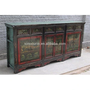 2017 wholesale furniture china chinese antique long sideboard painted furniture use lacquer painting