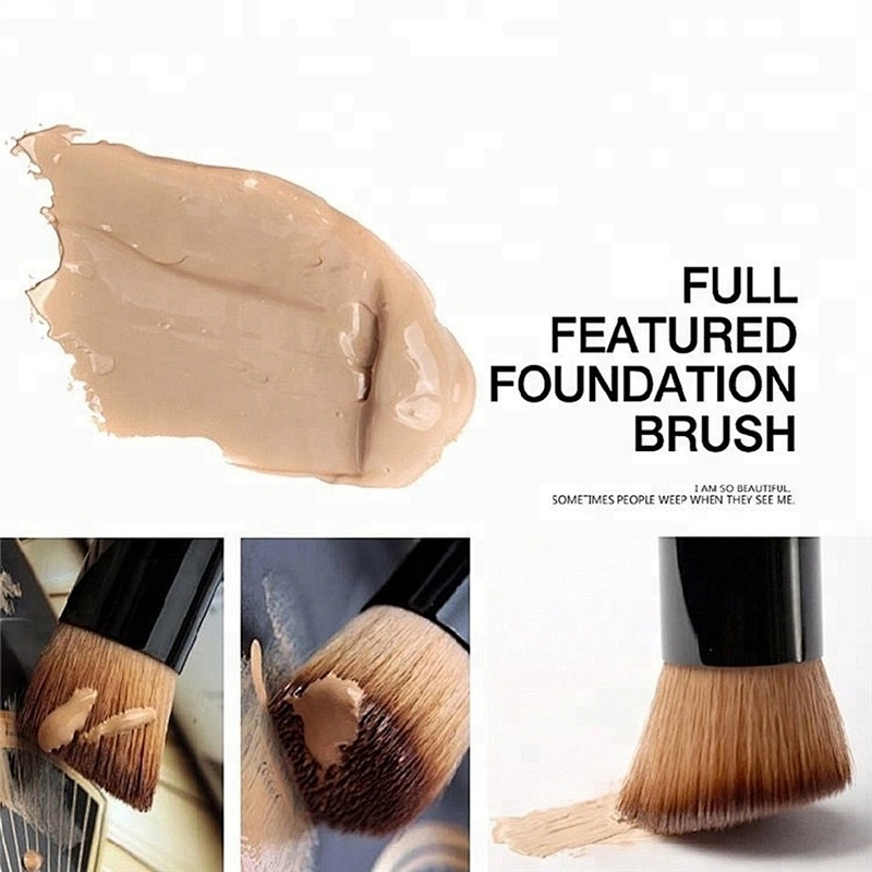 Wooden Handle Professional Human Hair Makeup Brush Customized Logo Foundation Powder Make Up Brush Set For Travel