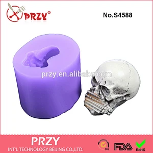 S4588 Halloween skull candle mold skull mold for soap silicone skull soap mold