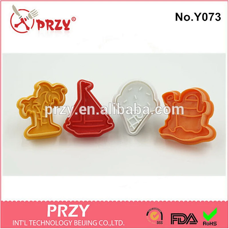 Eco-friendly Y073 fondant cartoon shape plastic impressing mold
