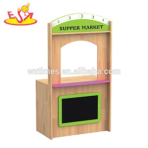 Wholesale nursery school storage shelf wooden toy shop high quality kids play wooden toy shop W08C197