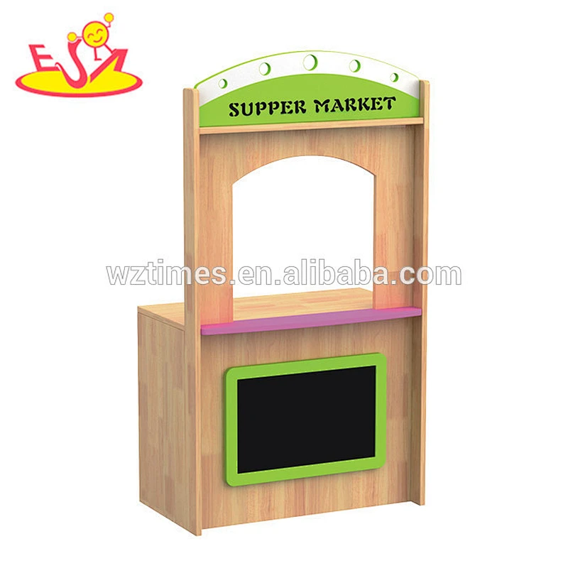 Wholesale nursery school storage shelf wooden toy shop high quality kids play wooden toy shop W08C197