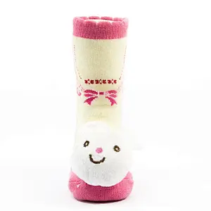 Oem Custom 3d cartoon pattern newborn cotton ankle socks non slip infant rubber sole toddler Socks baby cute kids