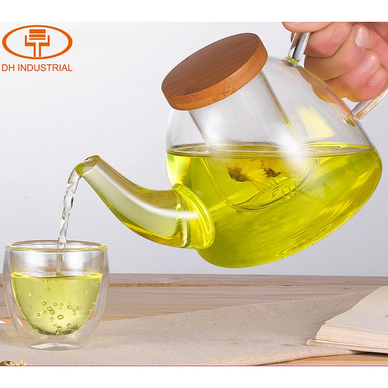 hot selling products borosilicate glass tea kettle with filter