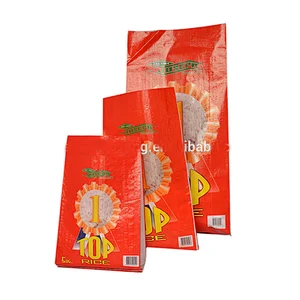Superior quality promotional deisng printing polypropylene pp woven rice bag 5kg 10kg 25kg