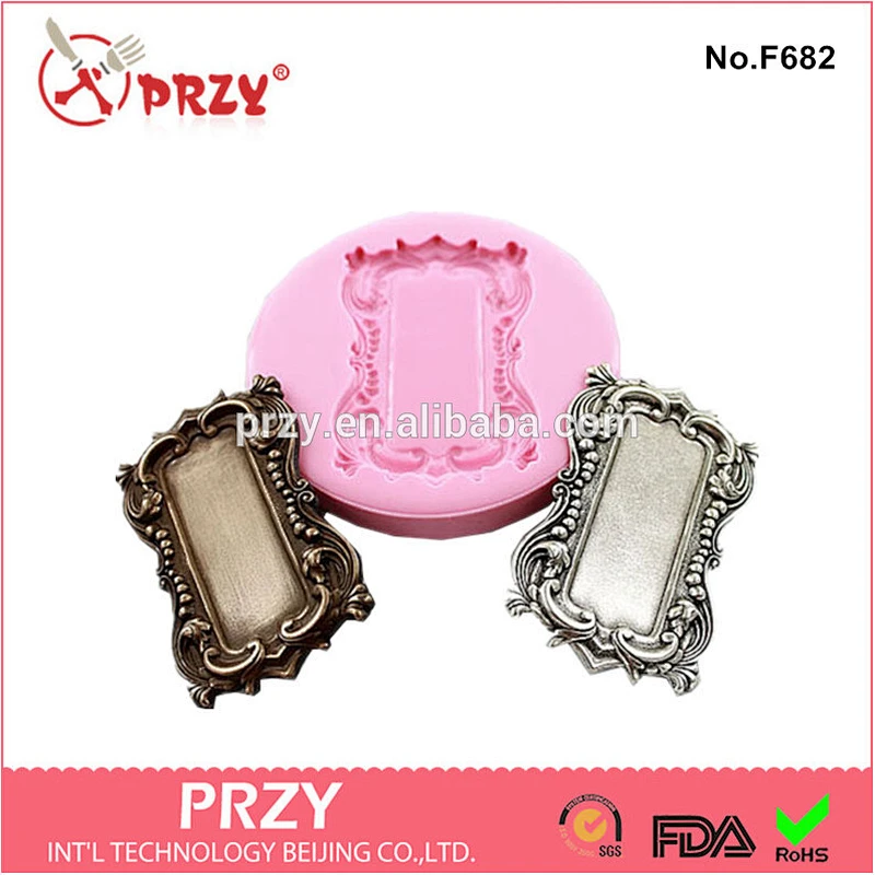 Ornate Frame Setting Mold chocolate/Silicone Resin Polymer Clay Fondant