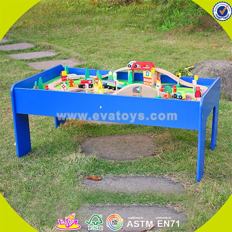 New arrival DIY wooden railway train toy for kids W04C009A